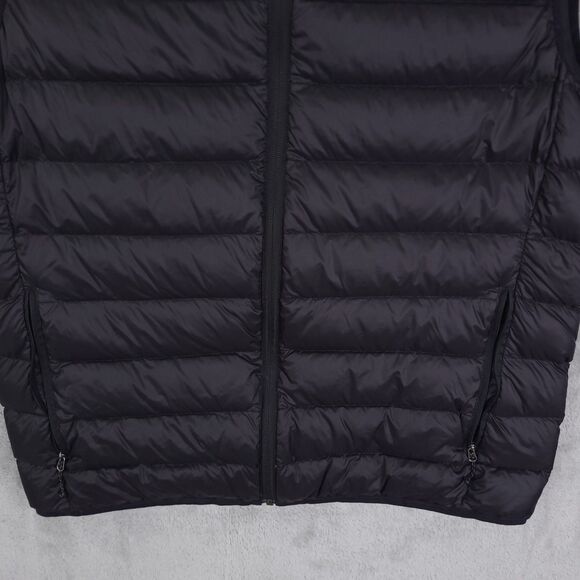 Eddie Bauer Puffer Vest Mens M Full Zip Black 80% Down Lightweight Outdoors Logo - Picture 2 of 12